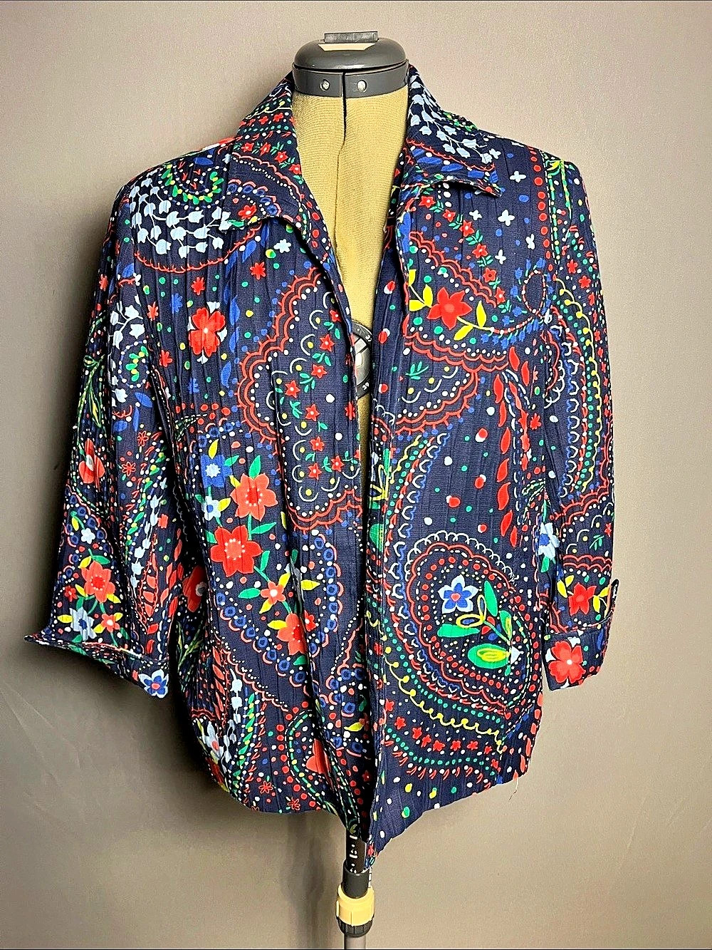 alfred dunner Paisley Print Blazer in Blue & Red Size 12P